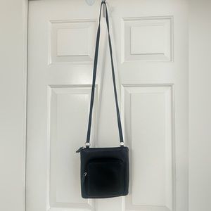 Fossil Black Lightweight Leather Crossbody Bag Travel